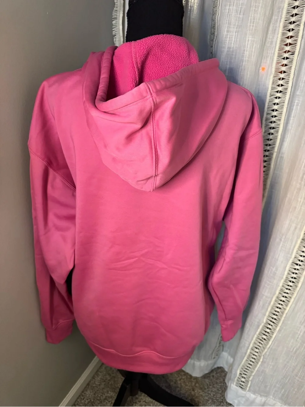 Nike Pink Women's Crewneck Hoodie with White Swoosh